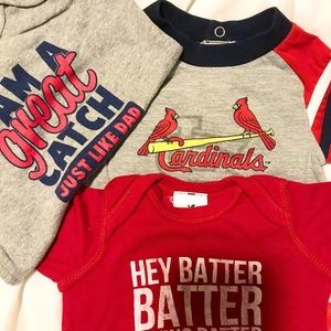 Cardinals baseball baby onesies